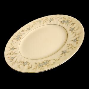 Camelot Blue Rose Floral Salad Plates 6.5" Set of 4 Silver Trim M Japan 3560